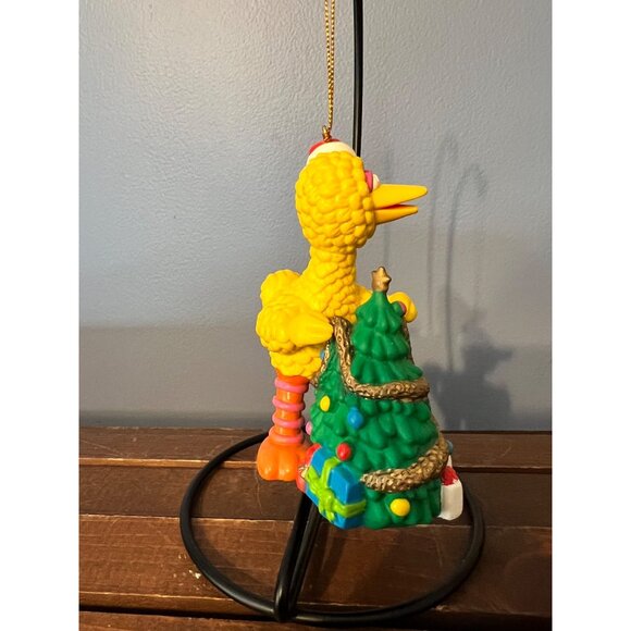 Vintage 1998 Sesame Street Big Bird W Christmas Tree Hanging Ornament Xmas Decor - Picture 4 of 9
